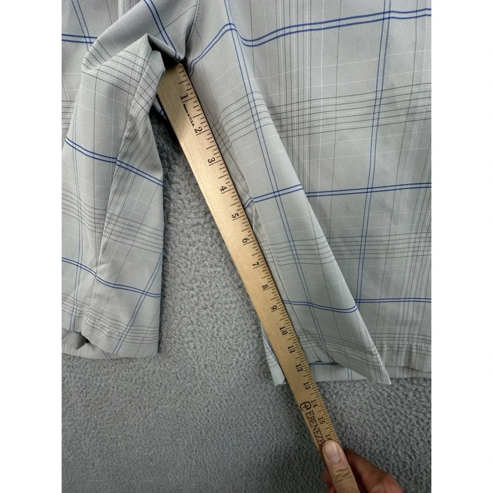 Nike Golf Shorts Mens 40 Gray Blue Plaid Chinos Stretch Performance 12